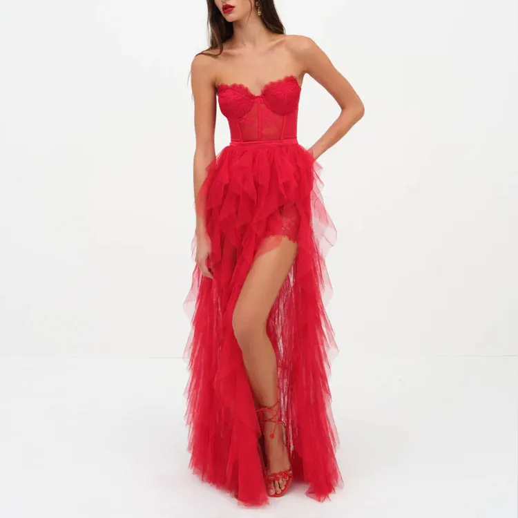 FOR LOVE & LEMONS Evening Dresses Women's Red-1