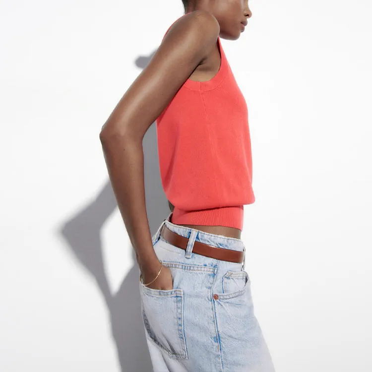 ZARA Tank Tops Women's Strawberry-4