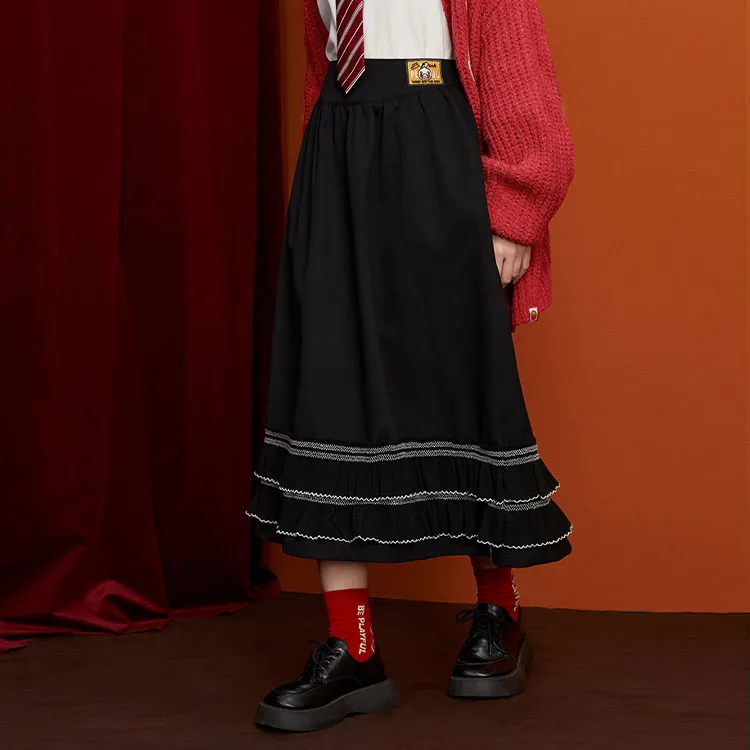 B.Duck Casual Long Skirts Women's Black-2