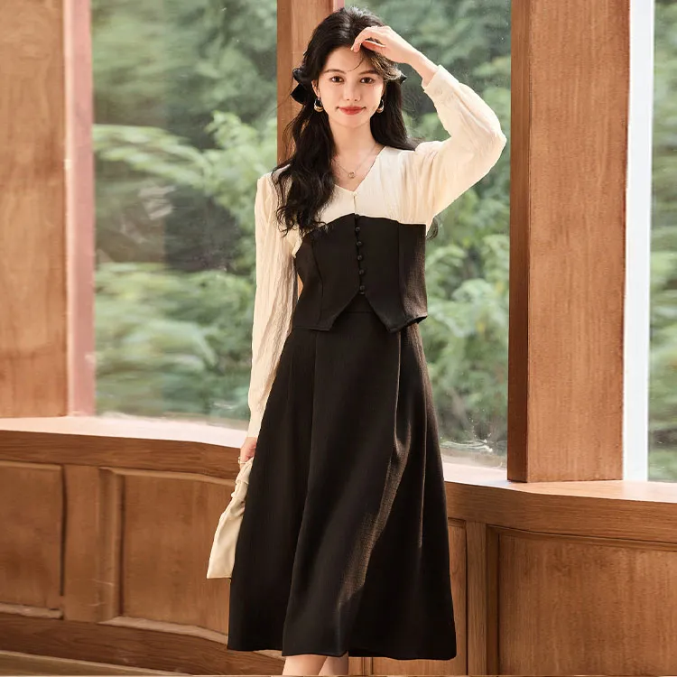 Emodues Skirt Set Women's Black-2