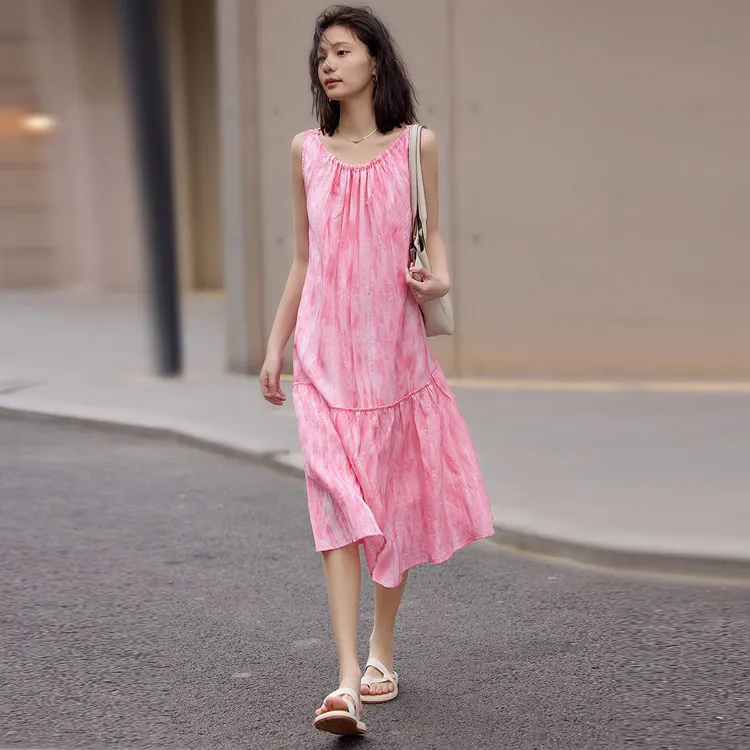【dme】 Sleeveless Dress Women's Peach Pink-1