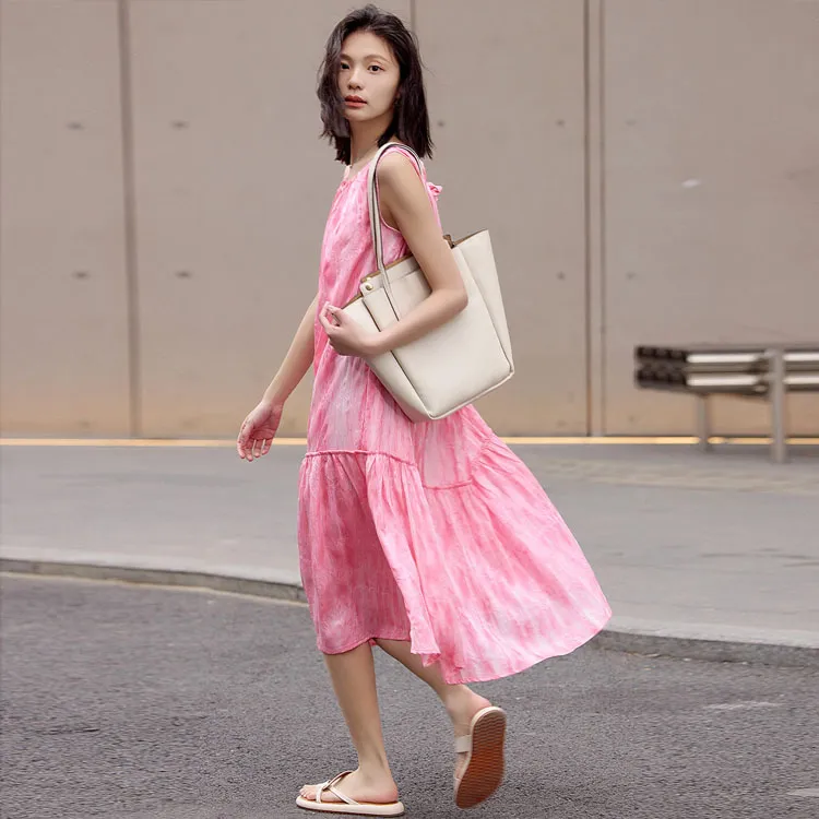 【dme】 Sleeveless Dress Women's Peach Pink-2