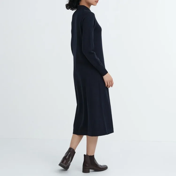 UNIQLO Long-Sleeved Dresses Women's Navy Blue-1