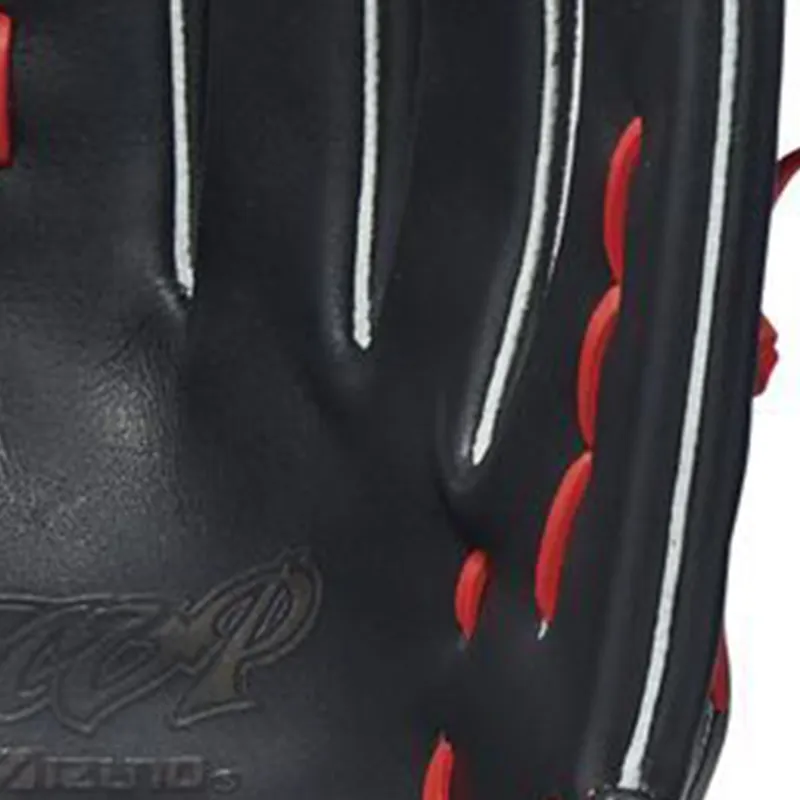 Mizuno Baseball Gloves Catcher's Glove Top Grain Cow Leather Unisex Black Red-4