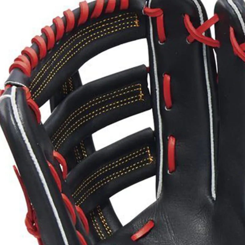 Mizuno Baseball Gloves Catcher's Glove Top Grain Cow Leather Unisex Black Red-6