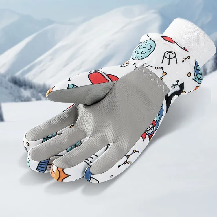 GOLOVEJOY Ski Gloves Warm Breathable Wear Resistant Windproof And Waterproof Gloves Kids'-1