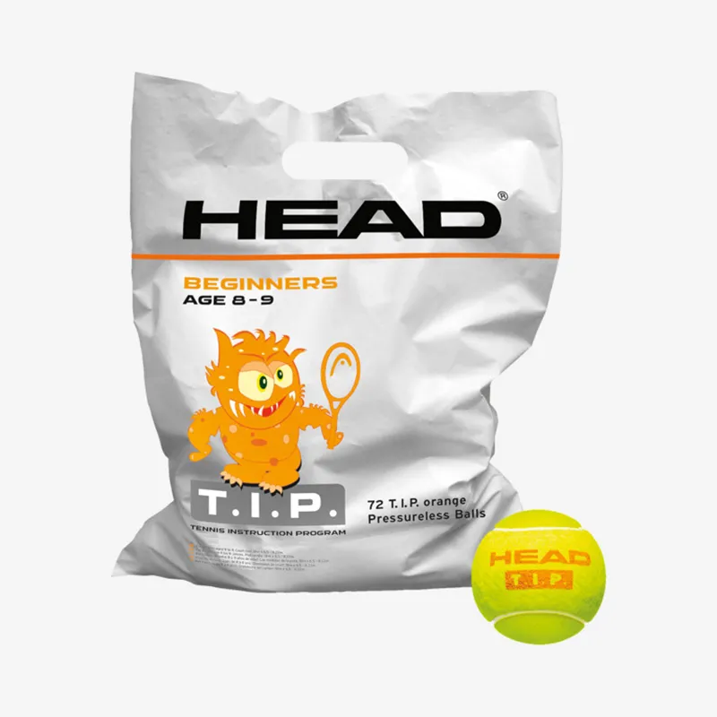 HEAD TIP Tennis Balls Felt Training Ball Indoor Training Ball 1 Bag/72 Balls Green Orange Color-1
