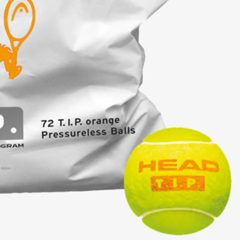 HEAD TIP Tennis Balls Felt Training Ball Indoor Training Ball 1 Bag/72 Balls Green Orange Color-4