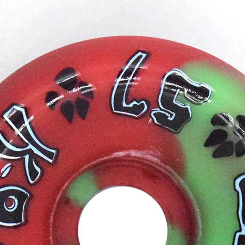 DOGTOWN Skateboard Wheels Land Surfboards 57mm X 95a-Red/Green Swirl-1