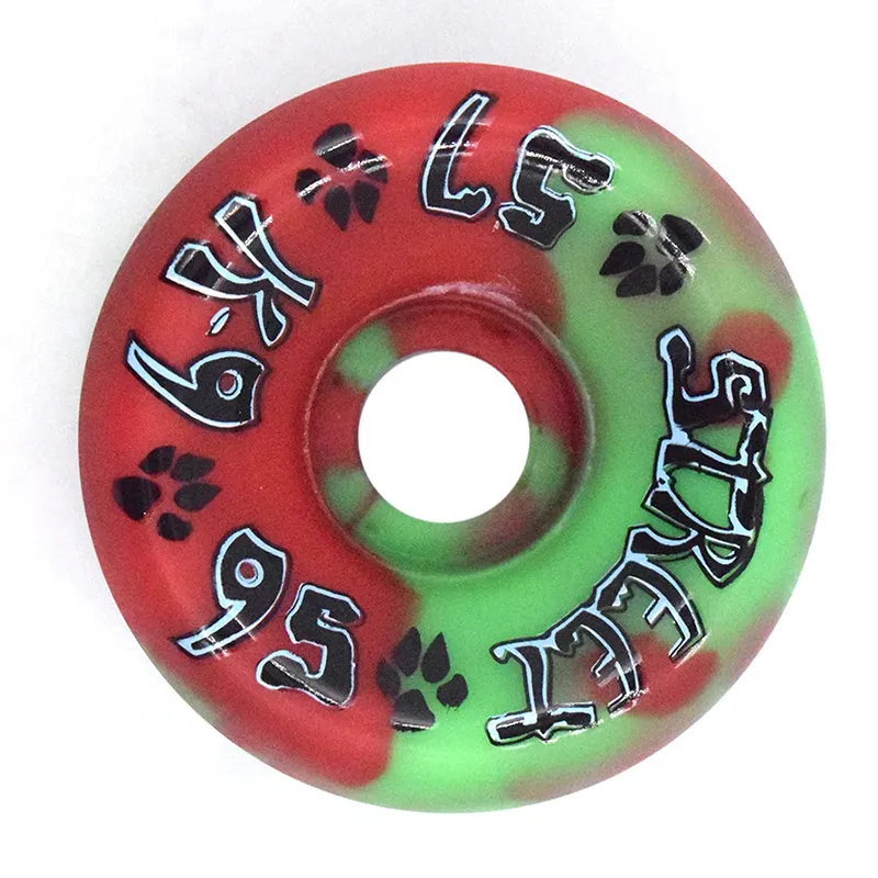 DOGTOWN Skateboard Wheels Land Surfboards 57mm X 95a-Red/Green Swirl-5