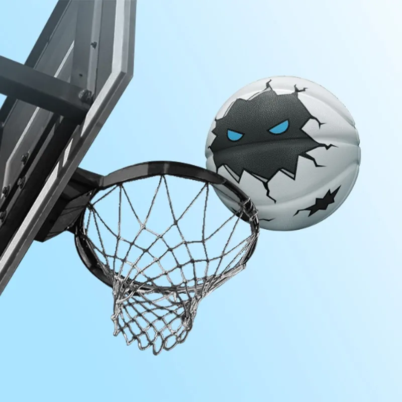 VEIDOORN Rubber Basketball White Gray Size 7 Street Training-5