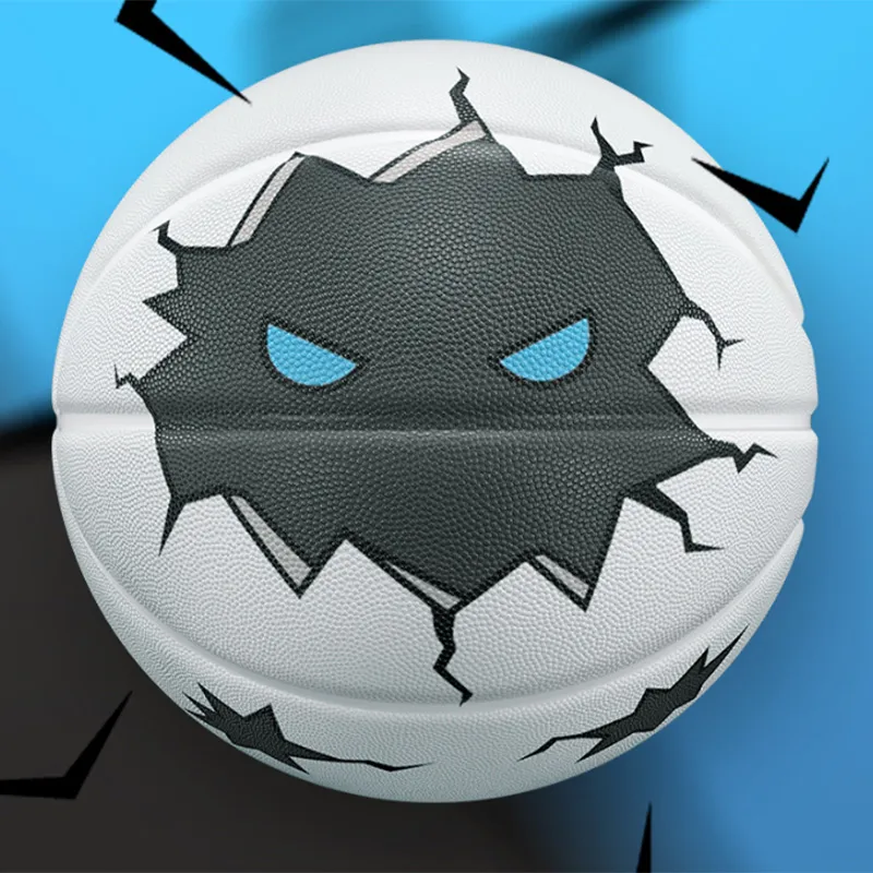 VEIDOORN Rubber Basketball White Gray Size 7 Street Training-4