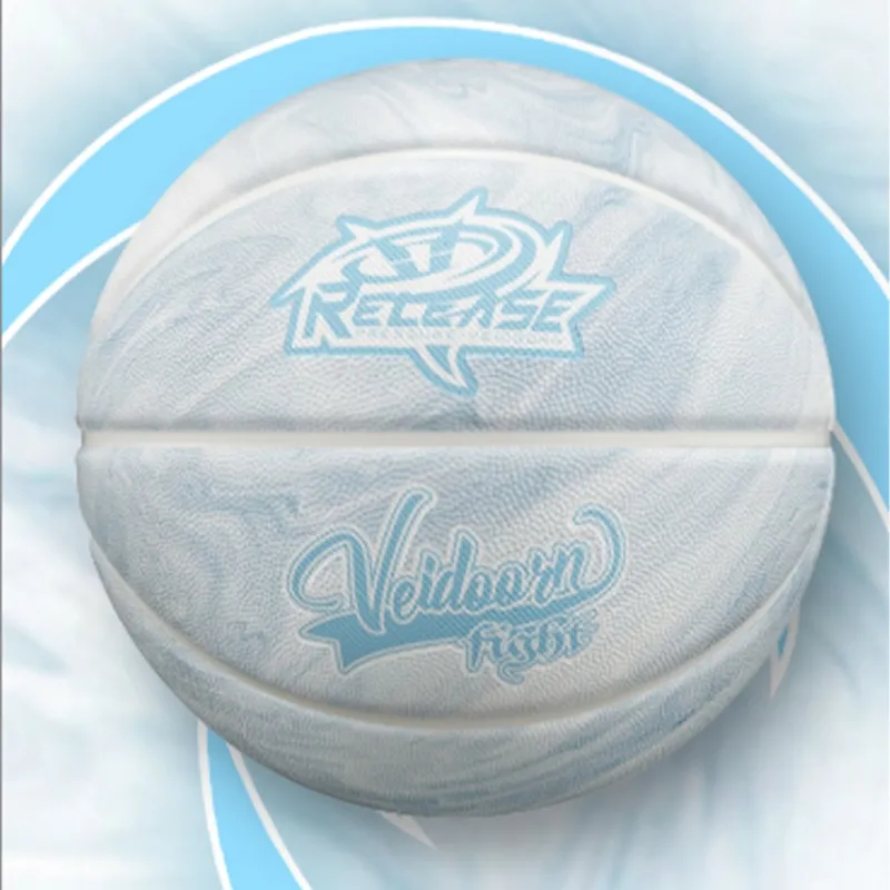 VEIDOORN PU Basketball White Blue Size 7 Street Training Competition Unisex-4