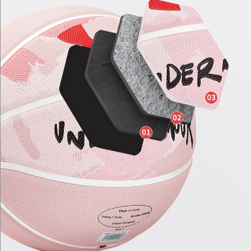 Under Armour Rubber Basketball Sky Pink Size 7 Training Competition Unisex-10