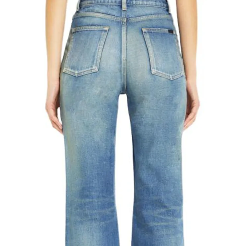 SAINT LAURENT Button Detailed Straight Leg Jeans-5