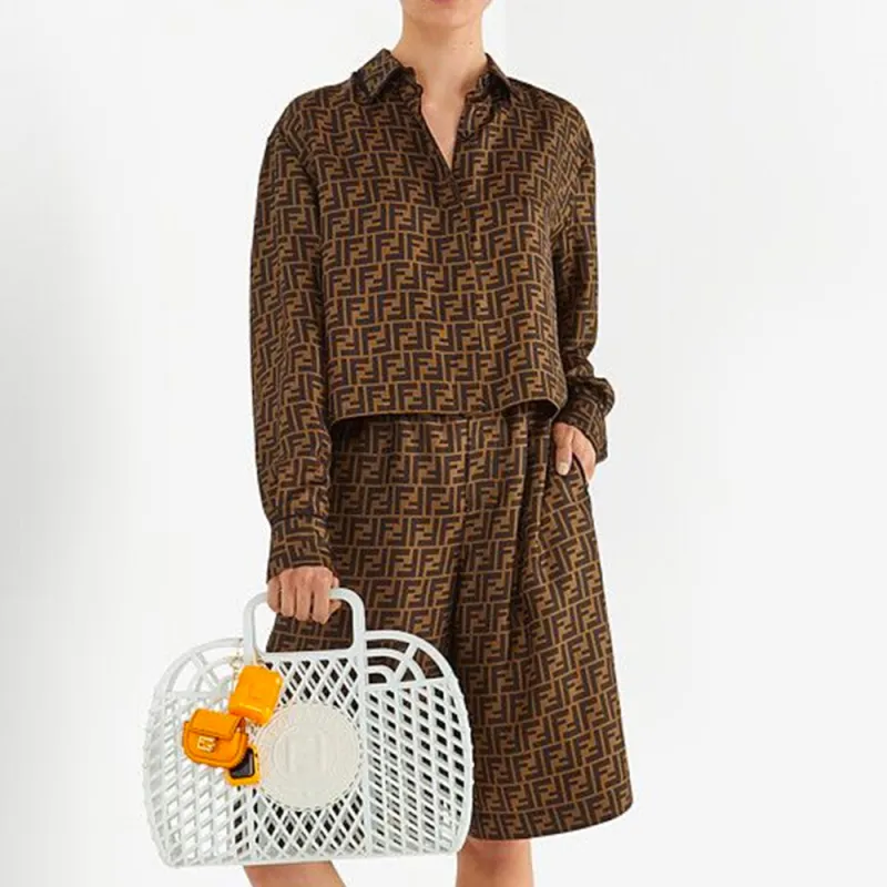 FENDI FF print Knee length Shorts-2