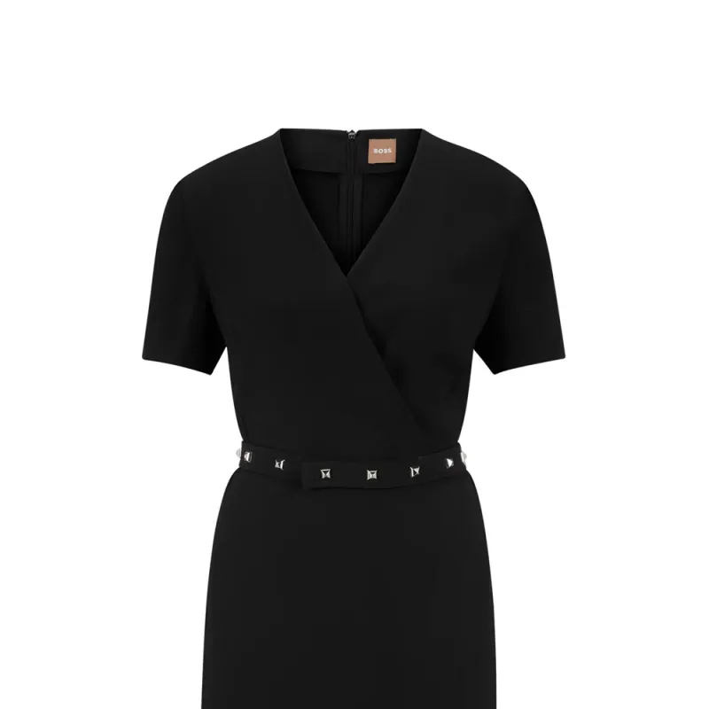 HUGO BOSS Short Sleeved Dresses Women's Black-4