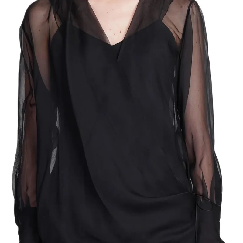 Givenchy Sheer Detailed Long Sleeve Top-4