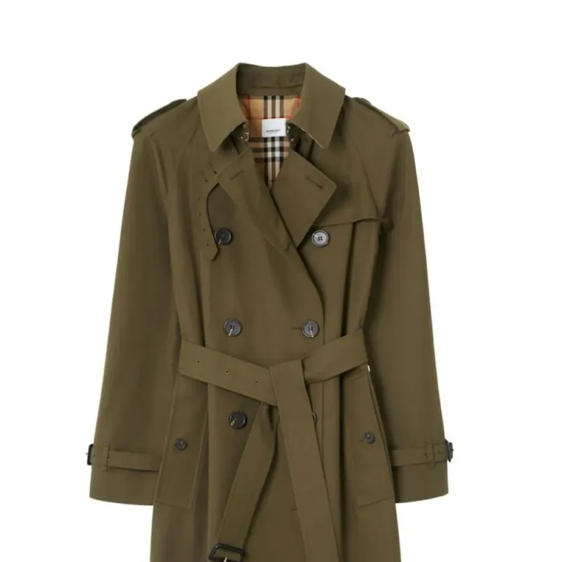 Burberry Coats Women's Olive Green-4