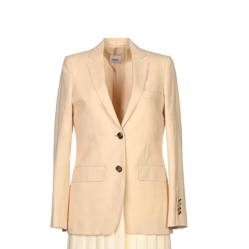 Burberry Long-Sleeved Dresses Women's Beige-2
