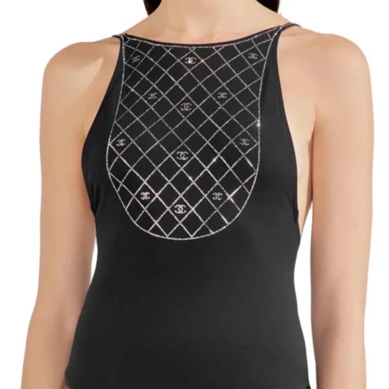 CHANEL One-piece Swimsuit Women's Black-3