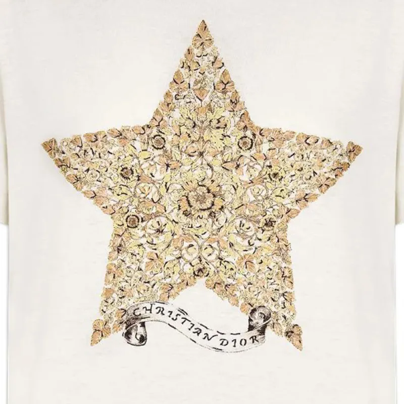 DIOR T Shirt Women's White Gold-4