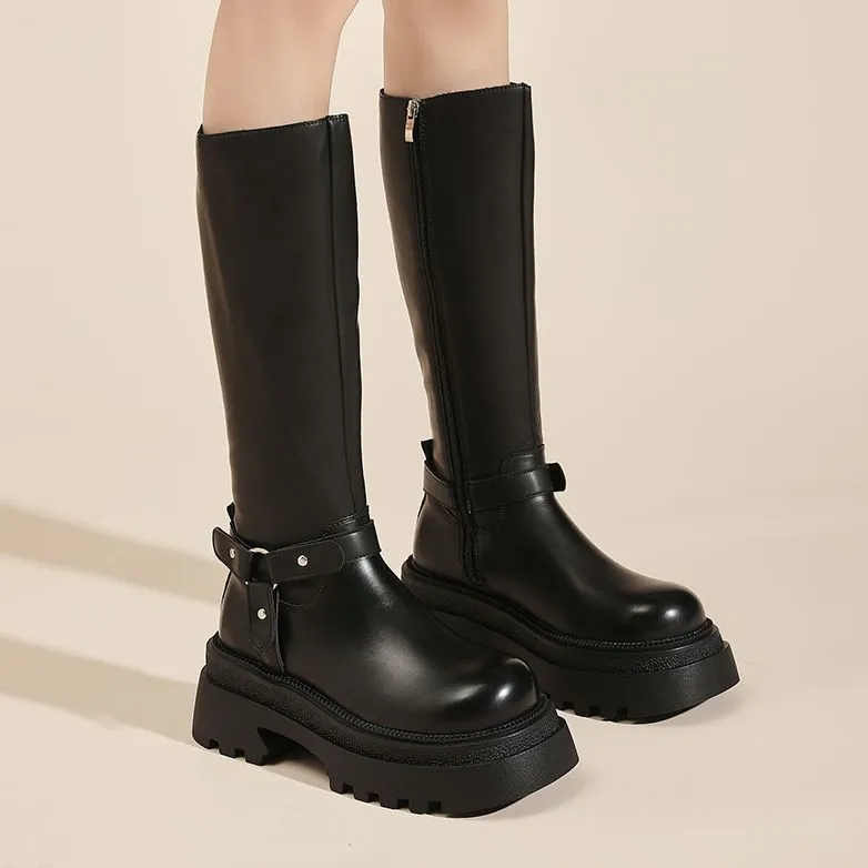 Jin Baichuan Knee high Boots 5cm Women's-6