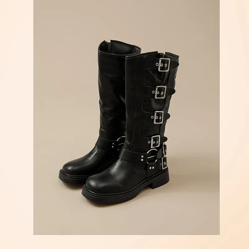 Jin Baichuan Knee-high Boots 4cm Women's-4