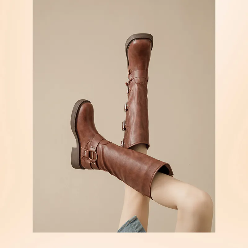 Jin Baichuan Knee-high Boots 4cm Women's-14