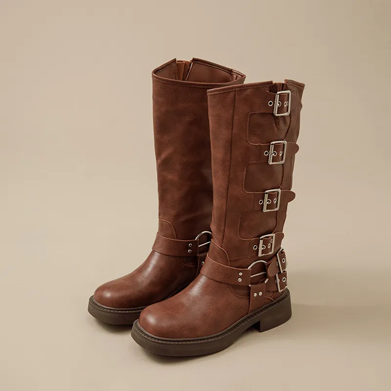 Jin Baichuan Knee-high Boots 4cm Women's-13