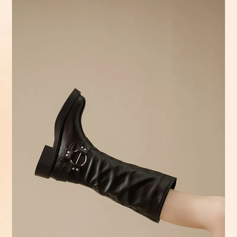 Jin Baichuan Knee-high Boots 4cm Women's-8