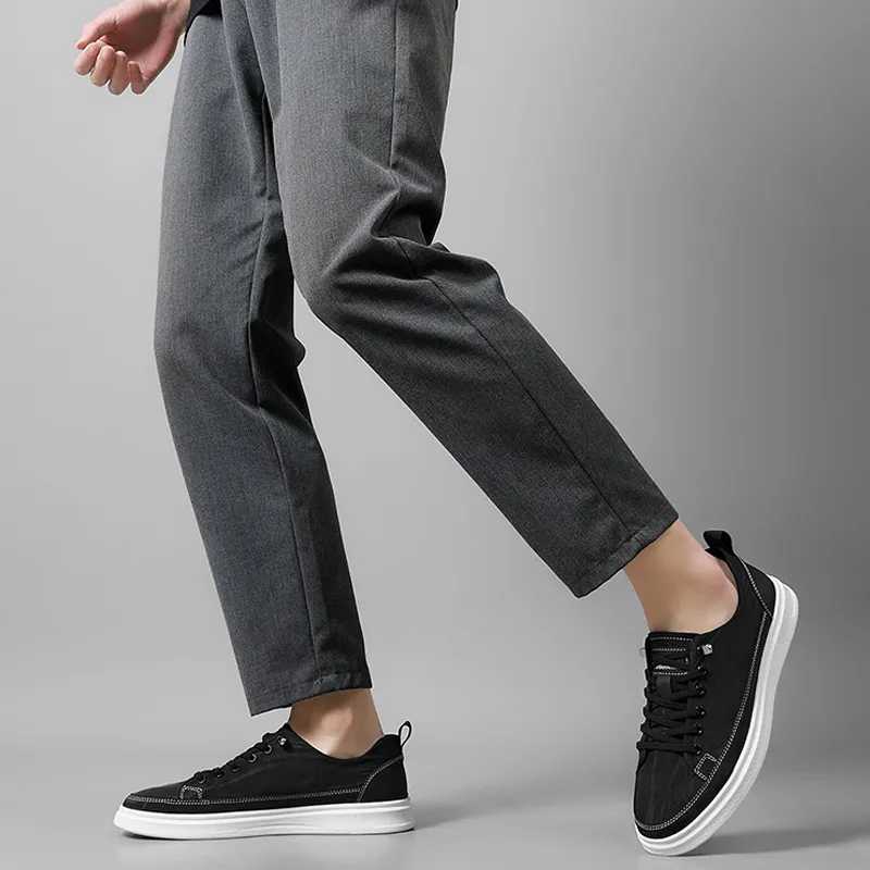 Rich Birds Anti Slip Wear Resistant Low Top Skateboard Shoes Men's Black-6