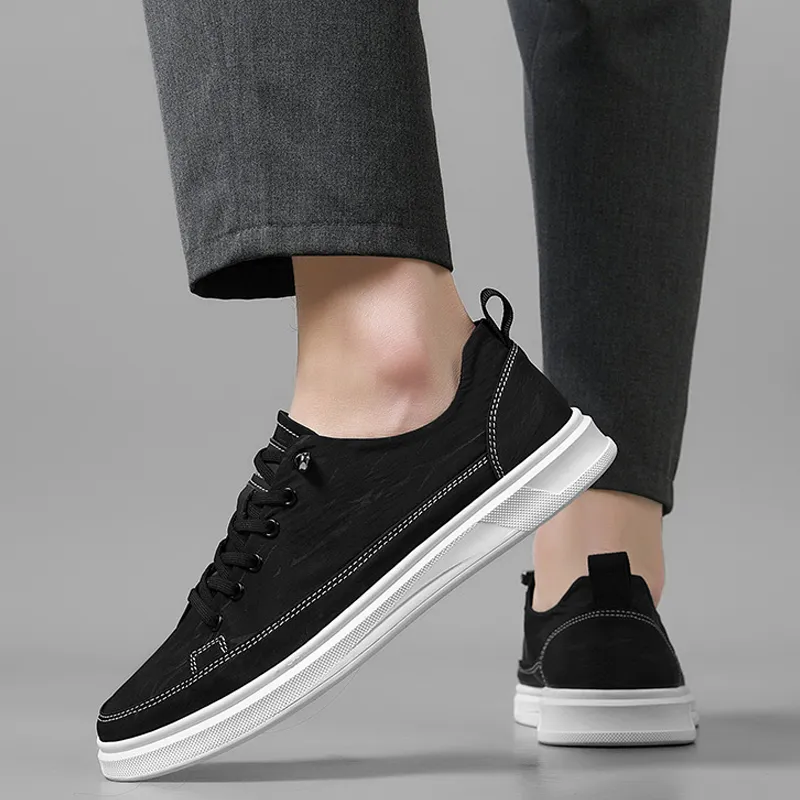 Rich Birds Anti Slip Wear Resistant Low Top Skateboard Shoes Men's Black-5