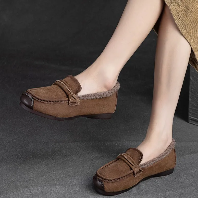 Yao Qia Loafers Women's Khaki/Coffee-4