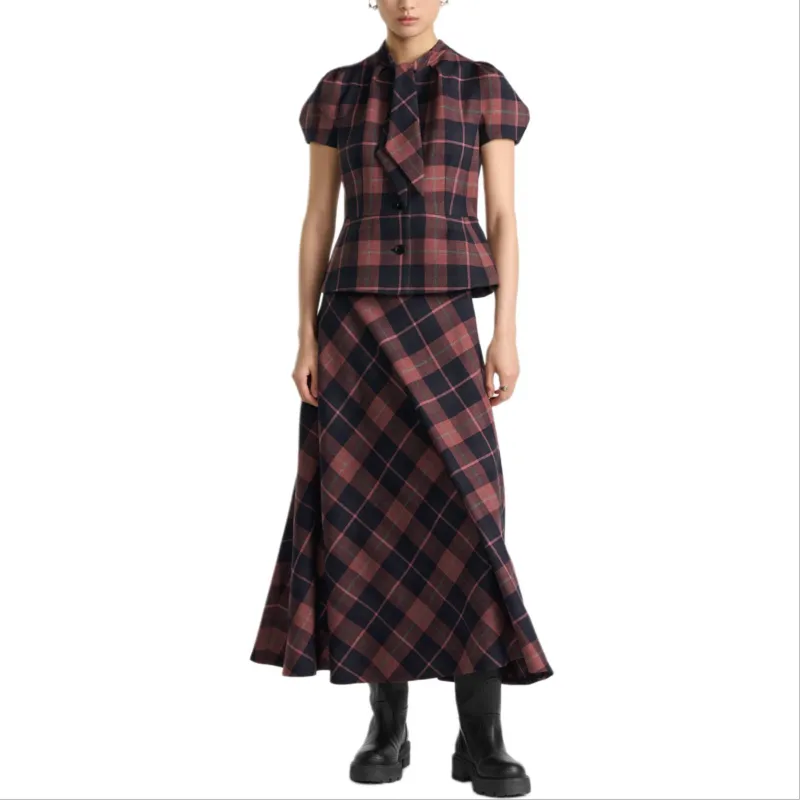 DIOR FW24 Skirt Women's Pink Gray Mix-1