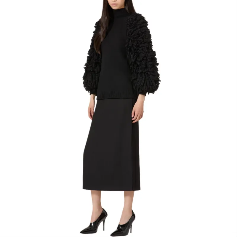 Valentino High Neck Fringe Detailed Jumper-1