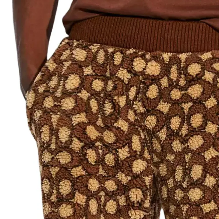 COACH Knitted Sports Pants Men's Brown-4