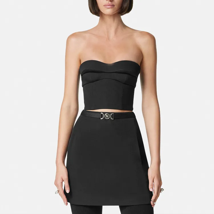 VERSACE Strapless Cropped Top-3