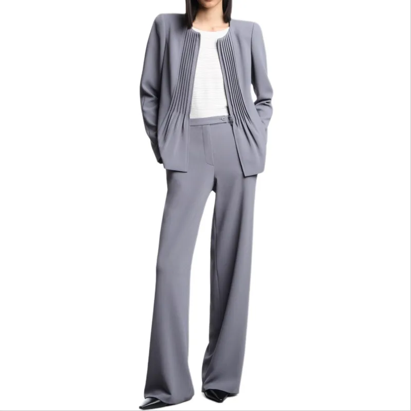 EMPORIO ARMANI Jacket In Pleated Fluid Armure Fabric-1