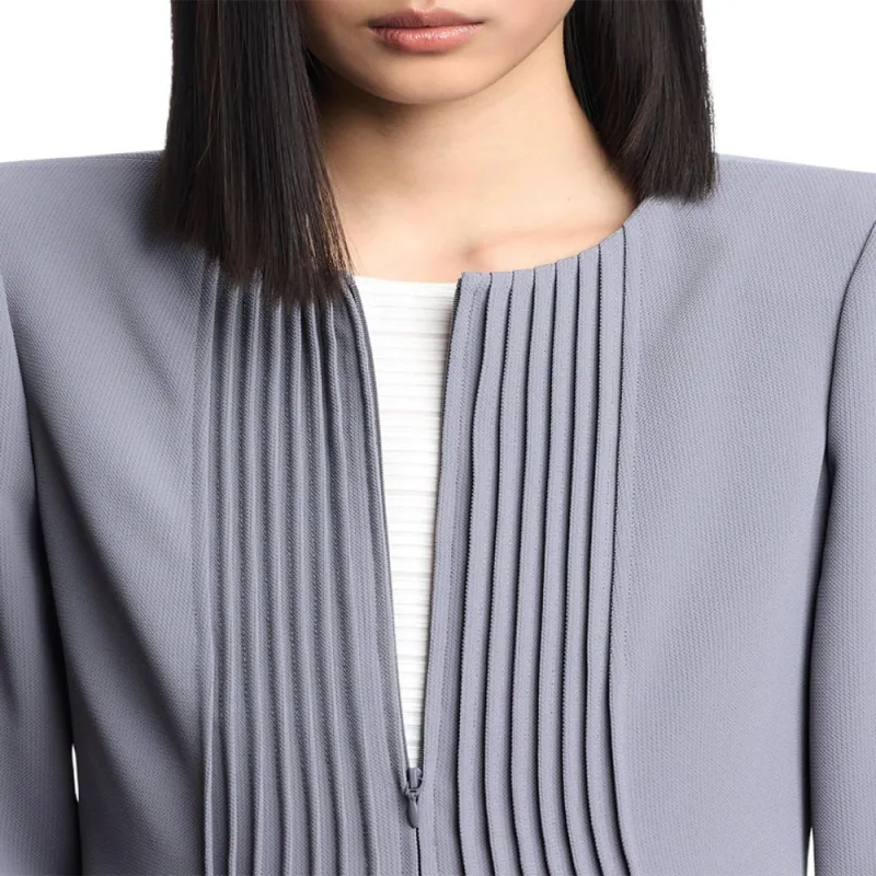 EMPORIO ARMANI Jacket In Pleated Fluid Armure Fabric-4