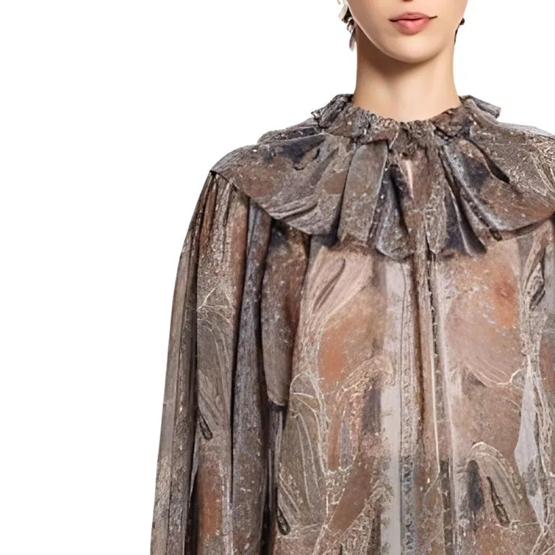 SAINT LAURENT Paisley Ruffled Blouse-4