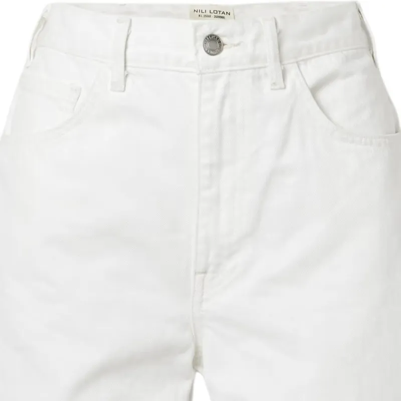 NILI LOTAN Denim Shorts Women's White-3