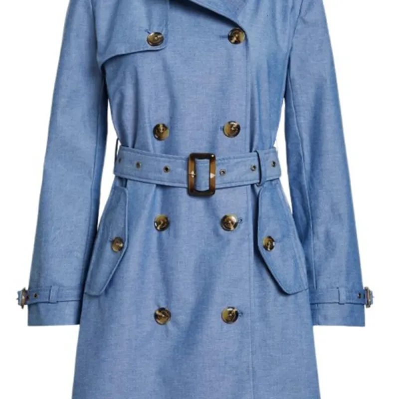 LAUREN RALPH LAUREN Trench Coat Women's Agate Blue-2