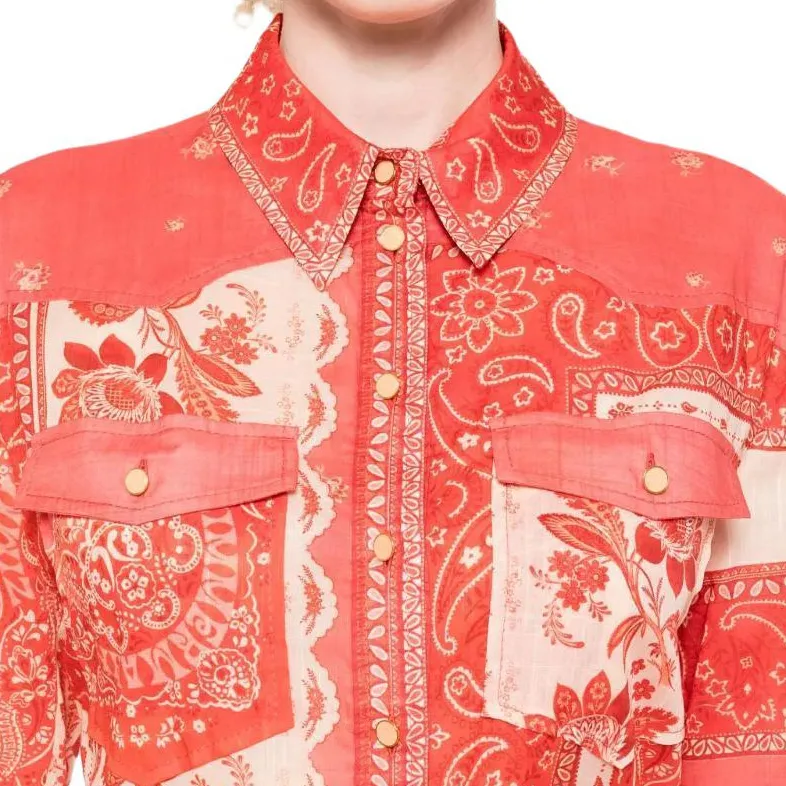 Zimmermann SS25 Long Sleeved Dress Women's Bright Red-4