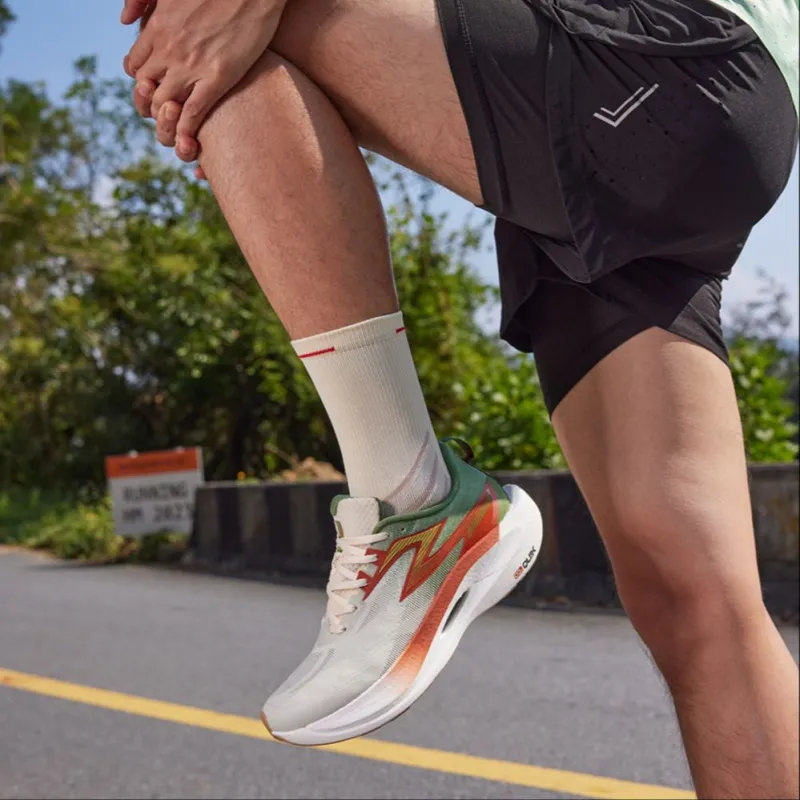 361° Fly 2ET Cushioned Slip Resistant Abrasion Resistant Breathable Low Top Marathon Running Shoes Unisex White Green-8