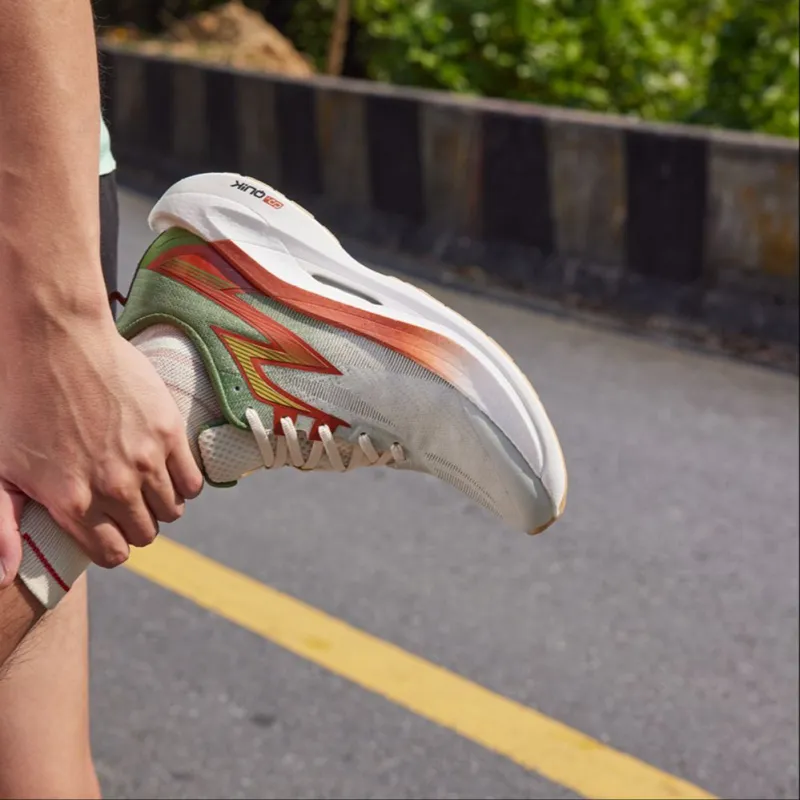361° Fly 2ET Cushioned Slip Resistant Abrasion Resistant Breathable Low Top Marathon Running Shoes Unisex White Green-9