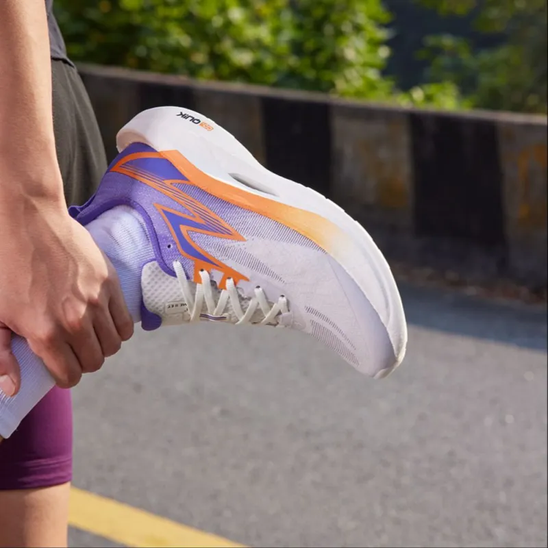 361° Fly 2ET Shock Absorbers Slip Resistant, Abrasion Resistant, Breathable Low Top Running Shoes Unisex White Purple-8