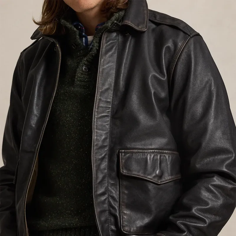 Polo Ralph Lauren Leather Bomber Jacket-3