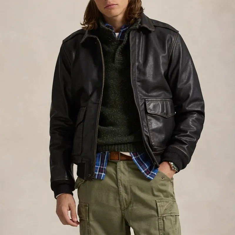Polo Ralph Lauren Leather Bomber Jacket-2