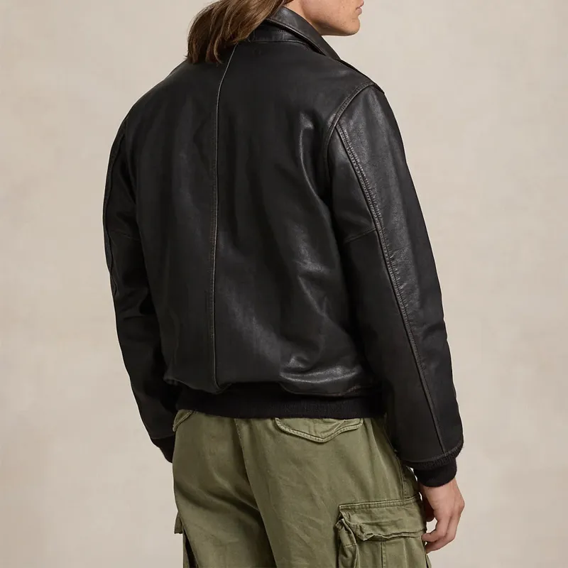Polo Ralph Lauren Leather Bomber Jacket-4
